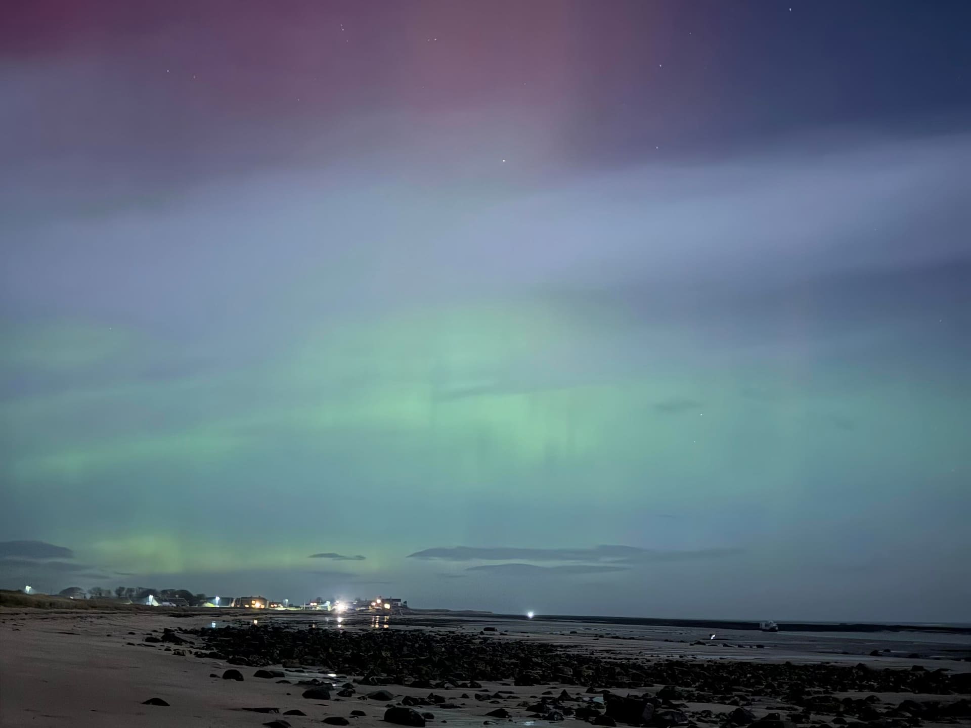 Aurora borealis over Boulmer