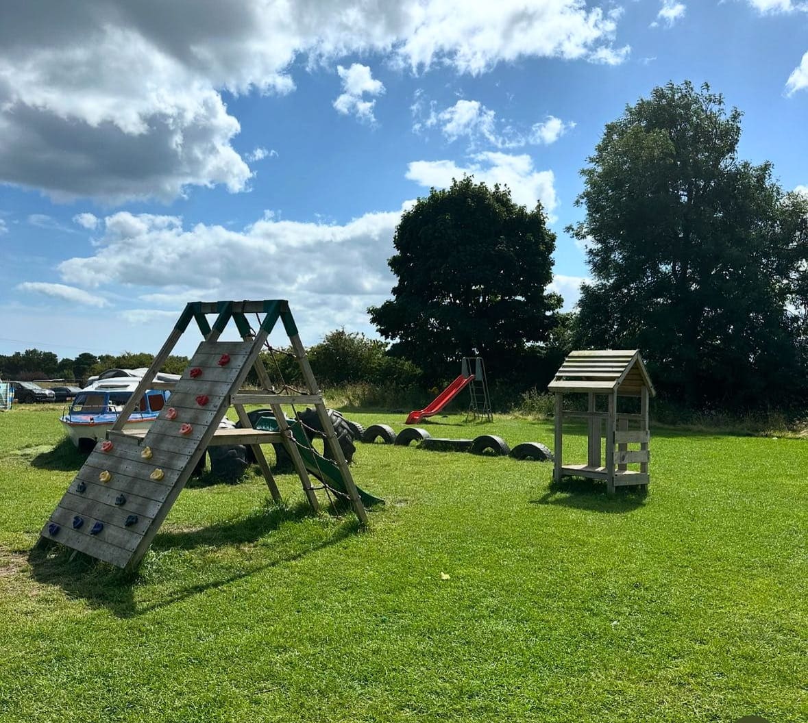 The children's play area at Coast and Castles campsite